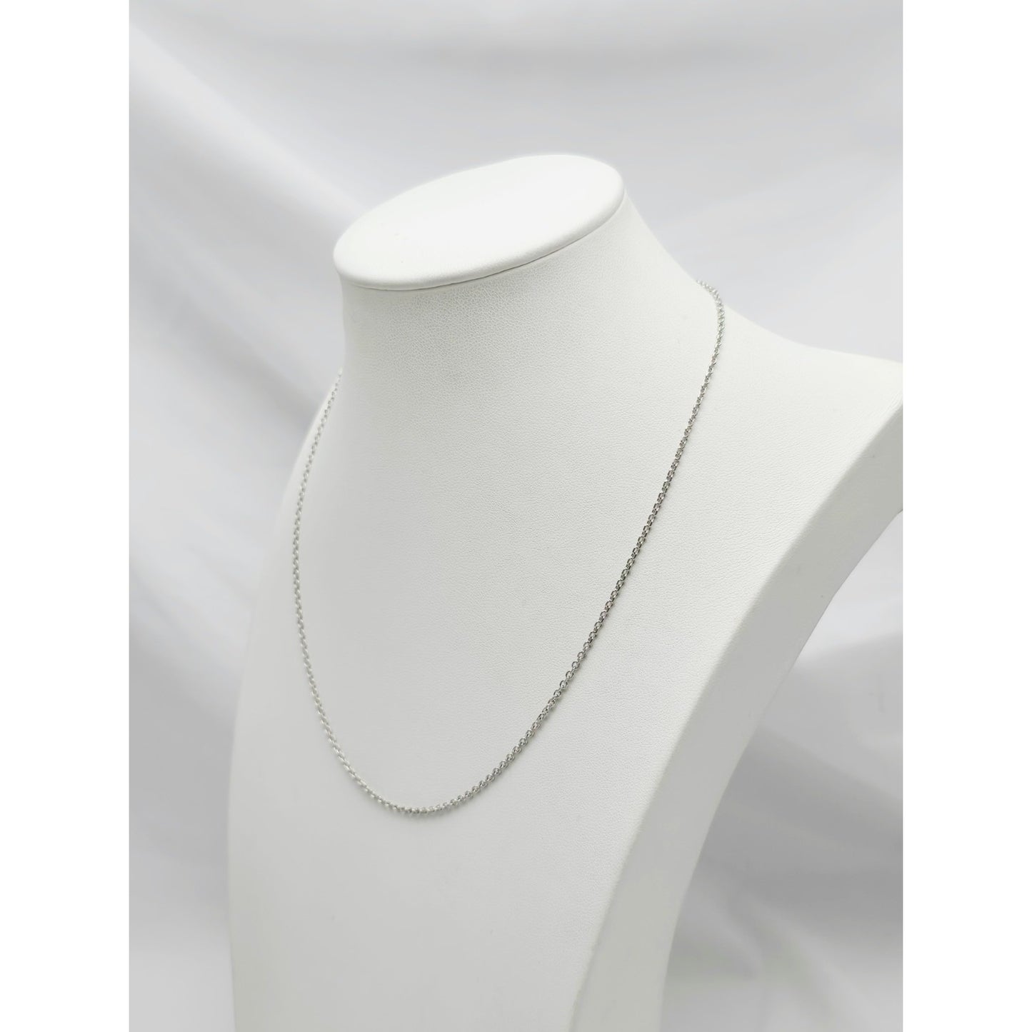 14K White Gold Cable Link Chain Necklace