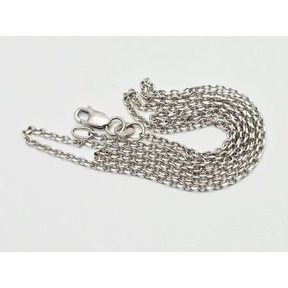 14K White Gold Cable Link Chain Necklace