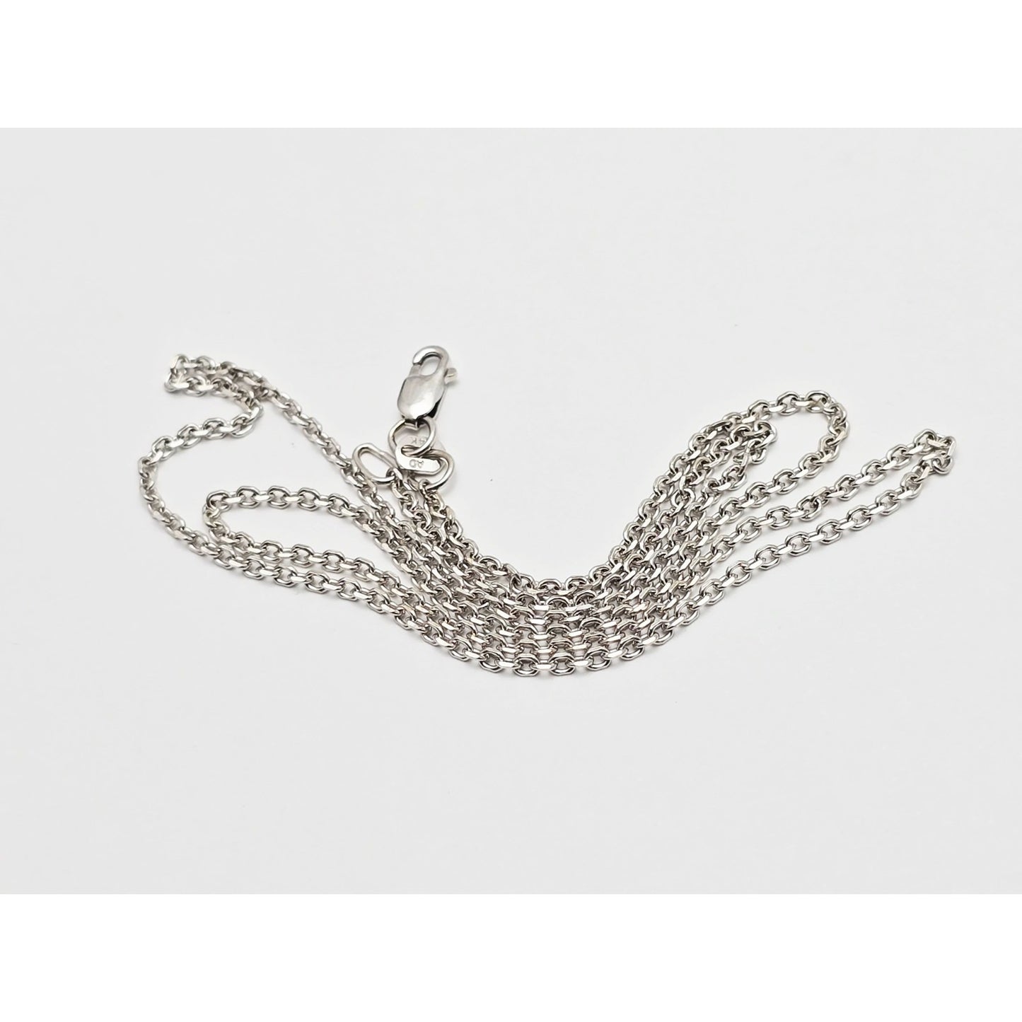 14K White Gold Cable Link Chain Necklace