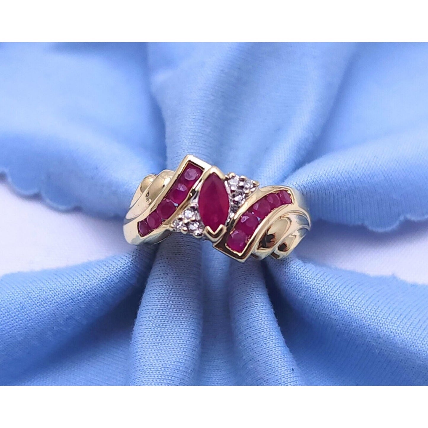 10K Yellow Gold Ruby & Diamond Ring