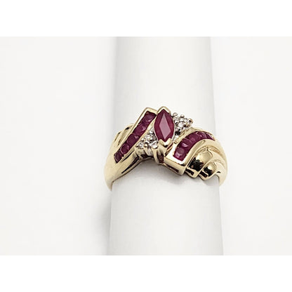 10K Yellow Gold Ruby & Diamond Ring