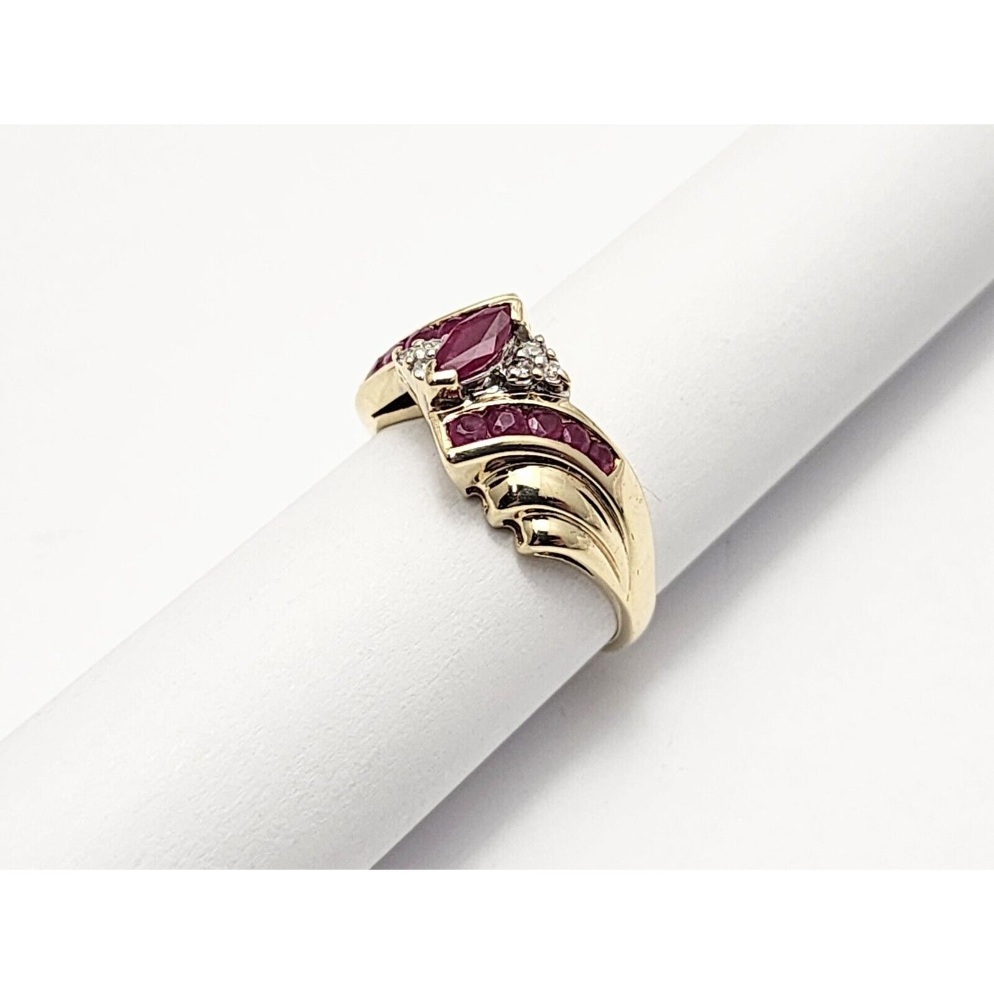 10K Yellow Gold Ruby & Diamond Ring