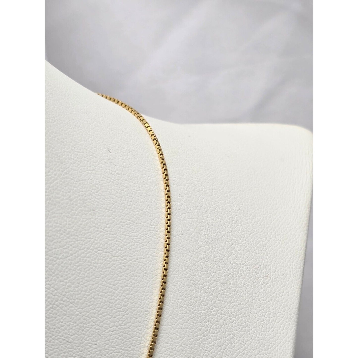 18K Yellow Gold Box Link Chain Necklace & Baby Angel Charm Pendant