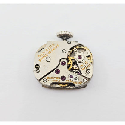 Vintage Glycine 14K White Gold Diamond Ladies Cocktail Watch 17J Swiss