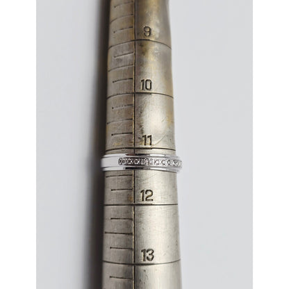 14K White Gold Single Row Round Cut Diamond Wedding Ring Band