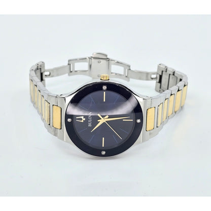 Bulova Men's Futuro Two-Tone Blue Dial Stainless Steel 43mm Watch 98E117