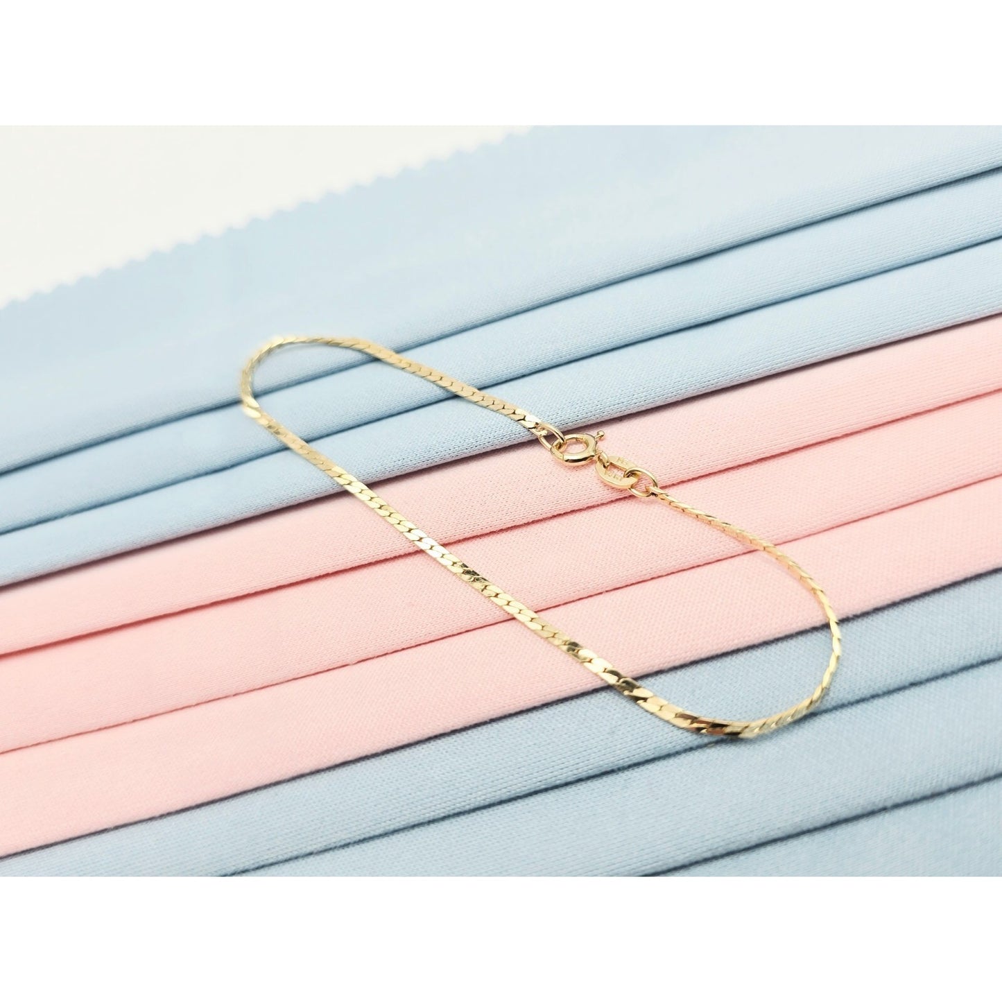 14K Yellow Gold Serpentine Link Chain Bracelet