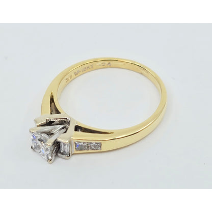 18K Yellow Gold Ladies Diamond Engagement Ring
