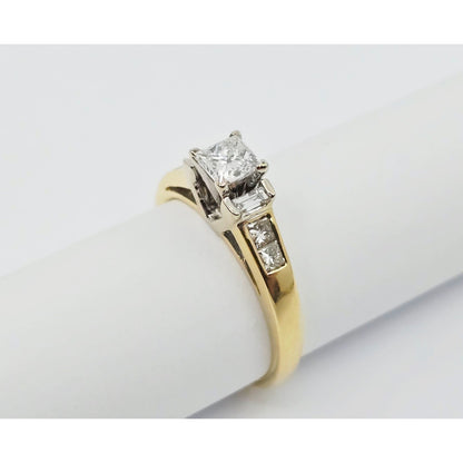 18K Yellow Gold Ladies Diamond Engagement Ring