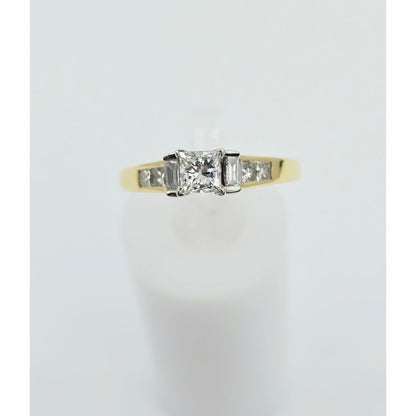18K Yellow Gold Ladies Diamond Engagement Ring