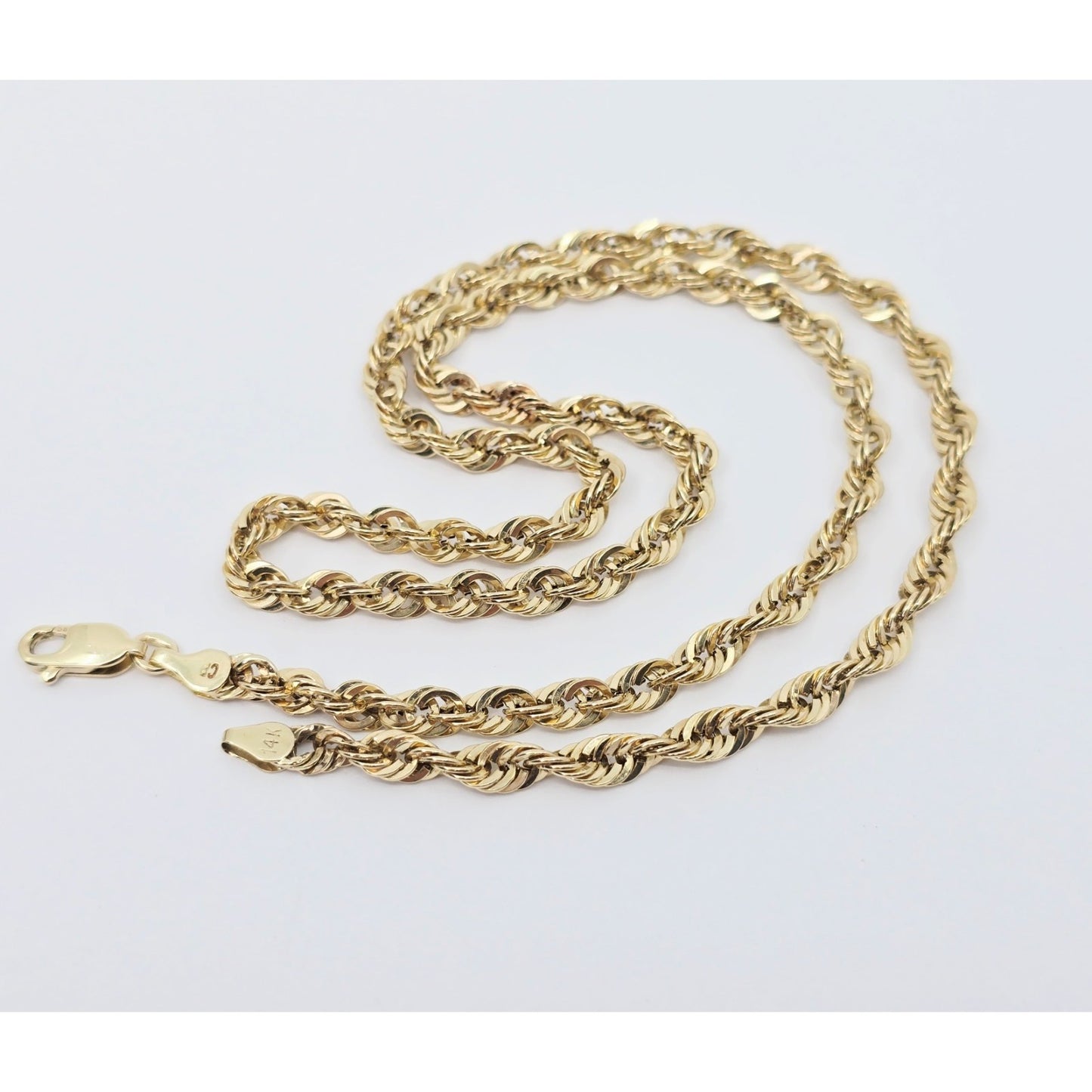 14K Yellow Gold Rope Chain Necklace