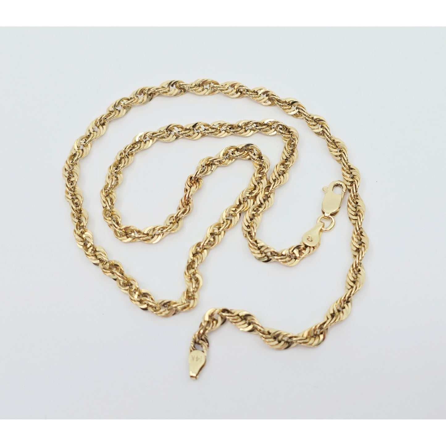 14K Yellow Gold Rope Chain Necklace