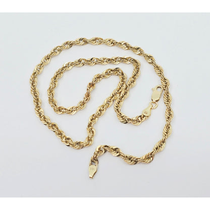 14K Yellow Gold Rope Chain Necklace