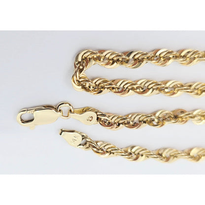 14K Yellow Gold Rope Chain Necklace