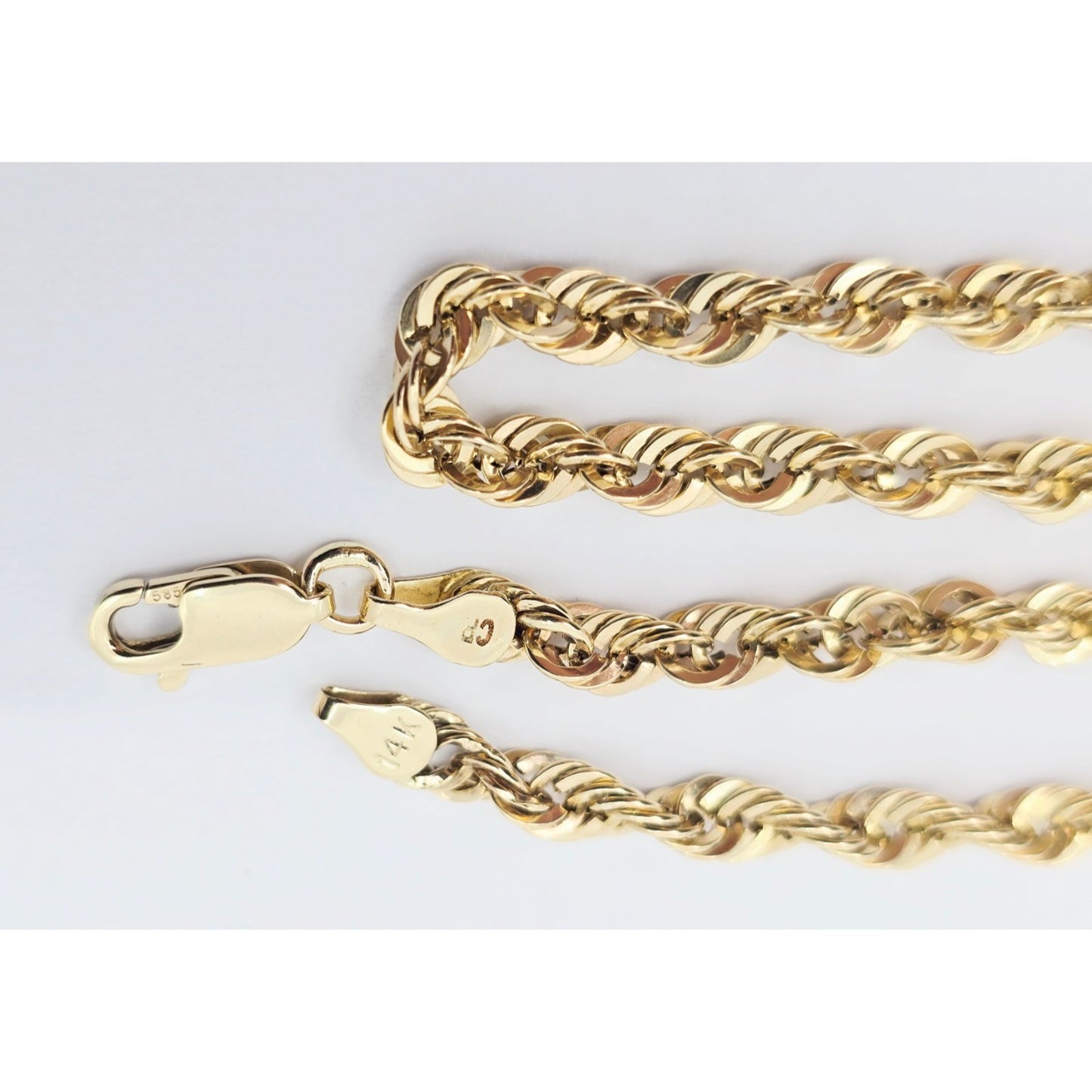 14K Yellow Gold Rope Chain Necklace