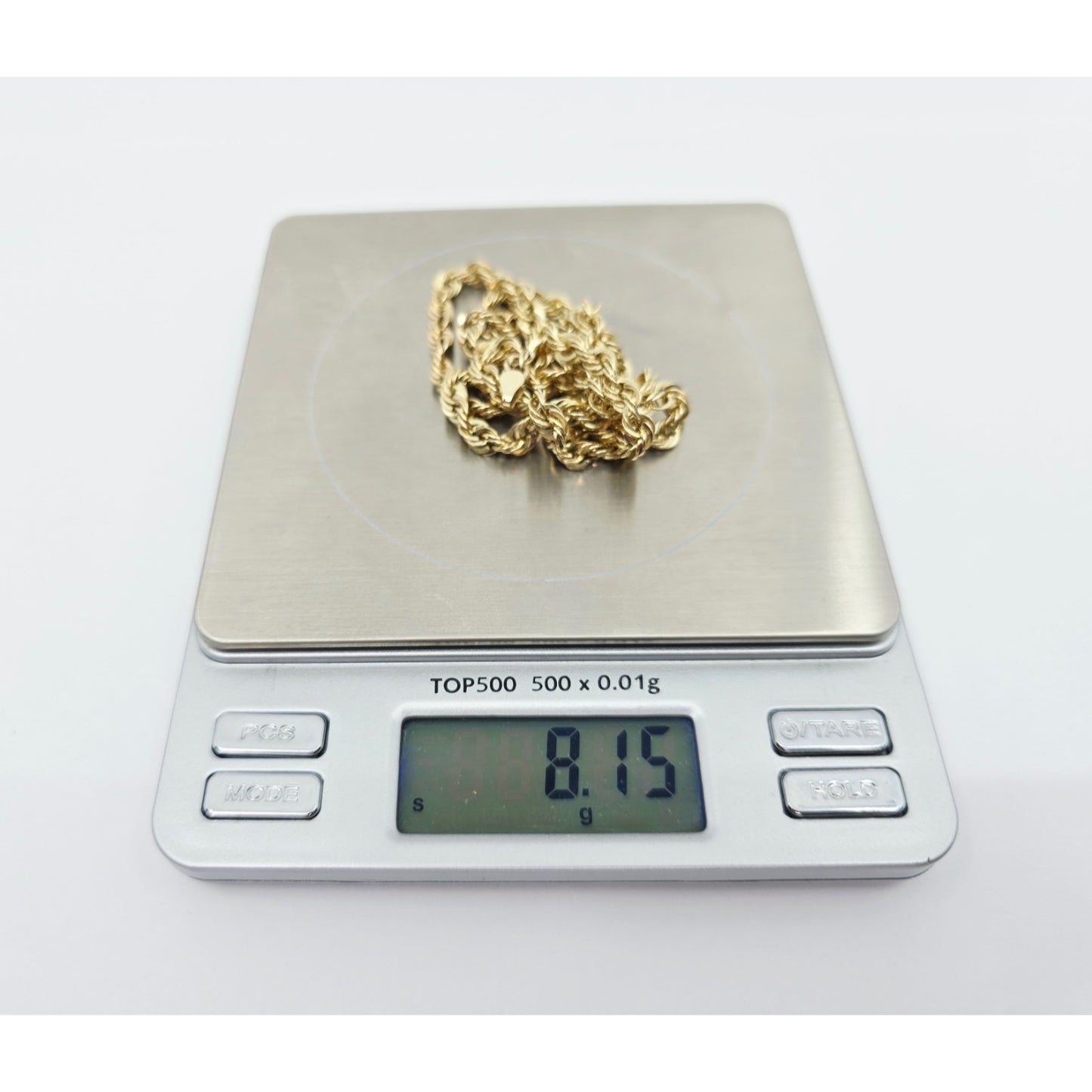 14K Yellow Gold Rope Chain Necklace