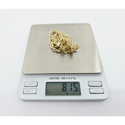 14K Yellow Gold Rope Chain Necklace