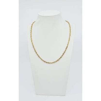 14K Yellow Gold Rope Chain Necklace