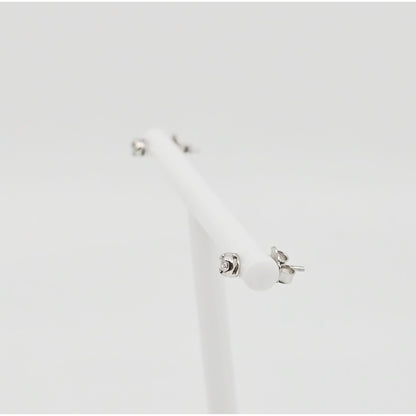 14K White Gold Round Cut Diamond Stud Earrings