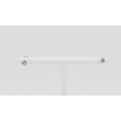 14K White Gold Round Cut Diamond Stud Earrings