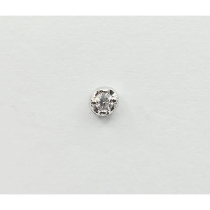 14K White Gold Round Cut Diamond Stud Earrings