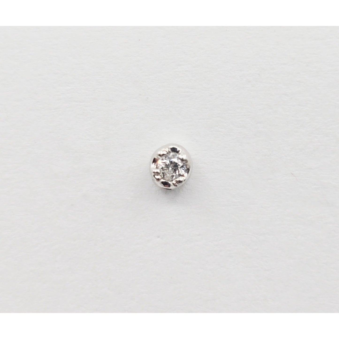14K White Gold Round Cut Diamond Stud Earrings