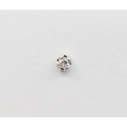 14K White Gold Round Cut Diamond Stud Earrings