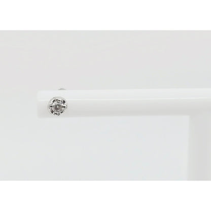 14K White Gold Round Cut Diamond Stud Earrings