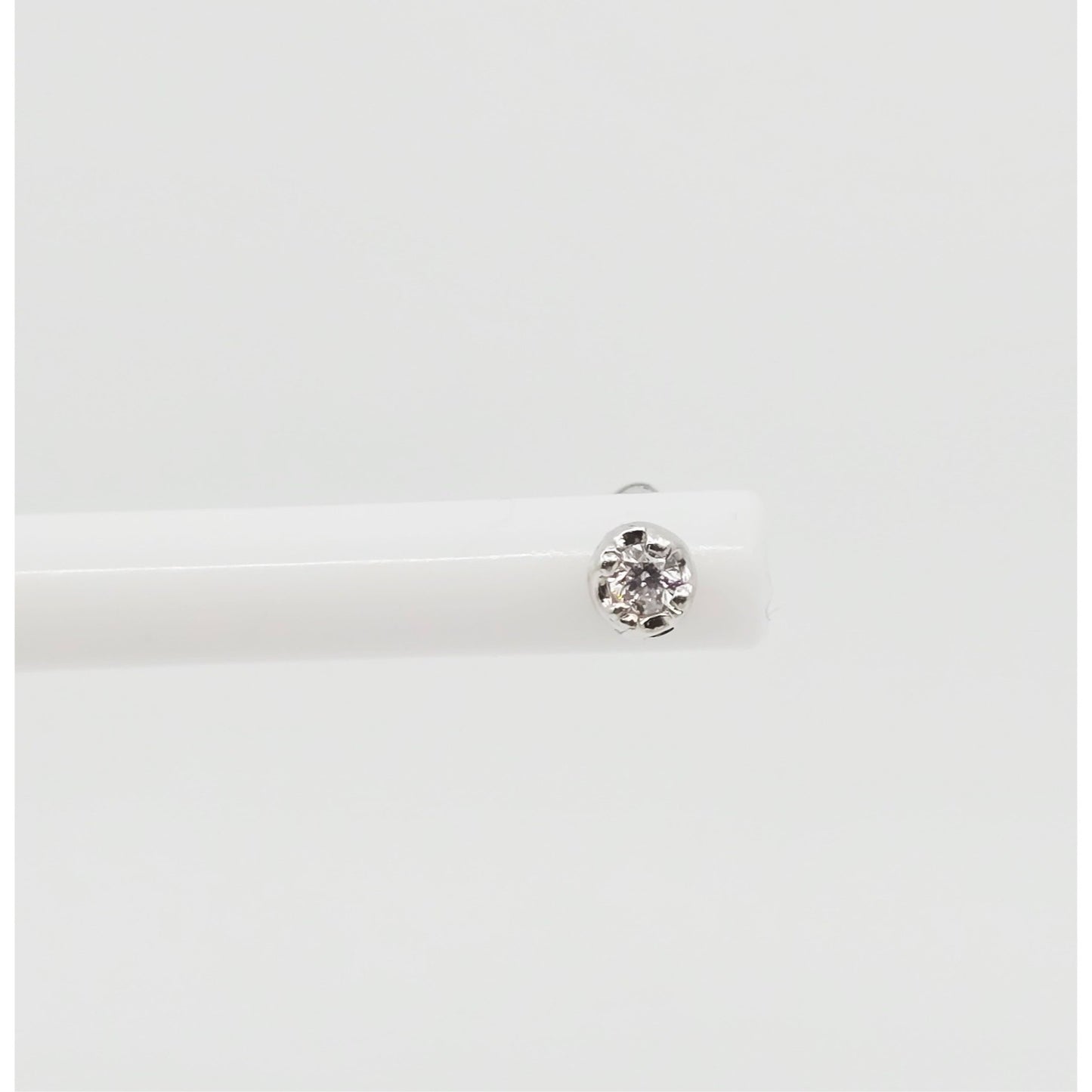 14K White Gold Round Cut Diamond Stud Earrings