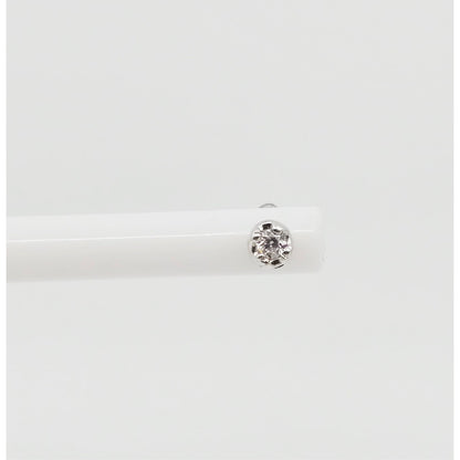 14K White Gold Round Cut Diamond Stud Earrings