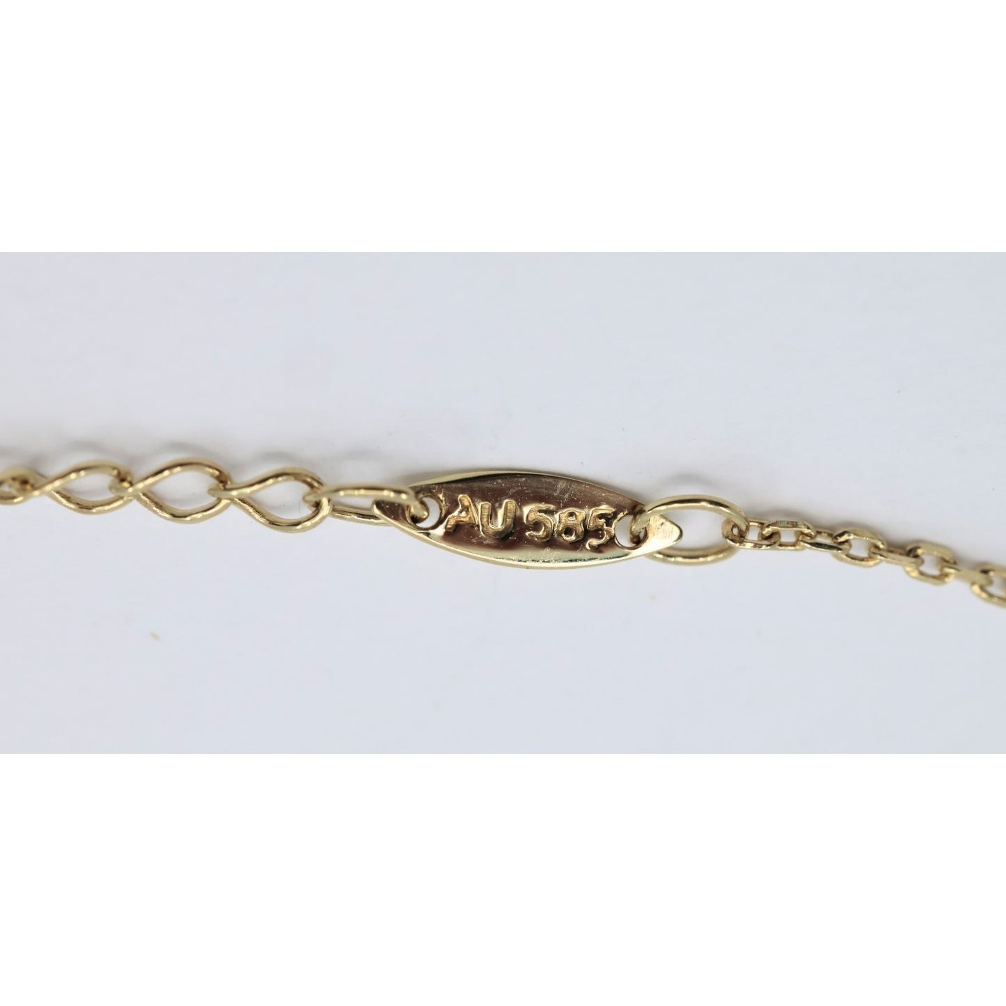 14K Yellow Gold Resizable Infinity Cross Charm Pendant Cable Link Chain Necklace