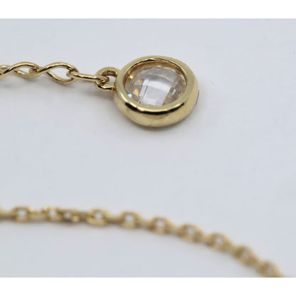 14K Yellow Gold Resizable Infinity Cross Charm Pendant Cable Link Chain Necklace