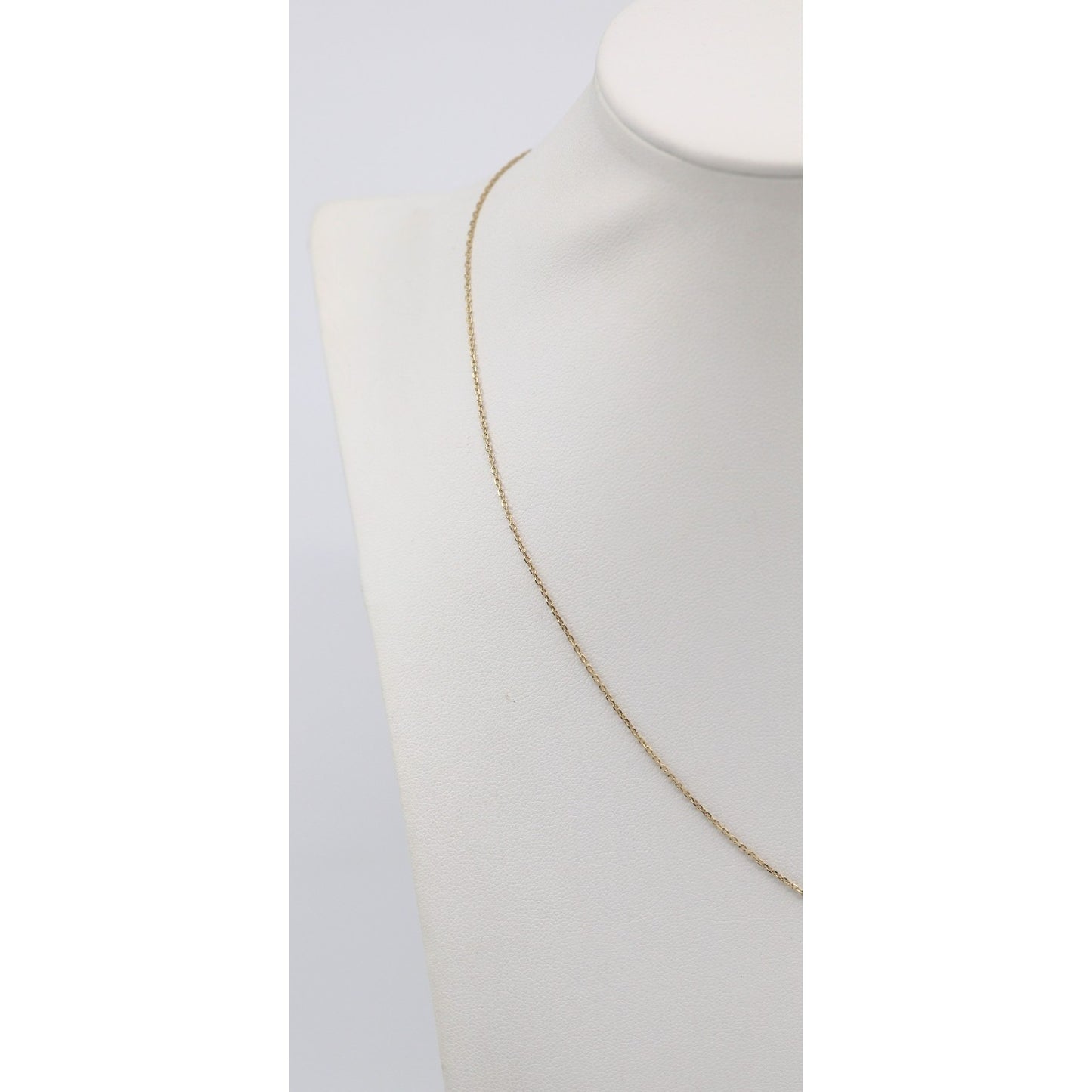 14K Yellow Gold Resizable Infinity Cross Charm Pendant Cable Link Chain Necklace
