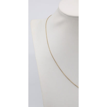 14K Yellow Gold Resizable Infinity Cross Charm Pendant Cable Link Chain Necklace