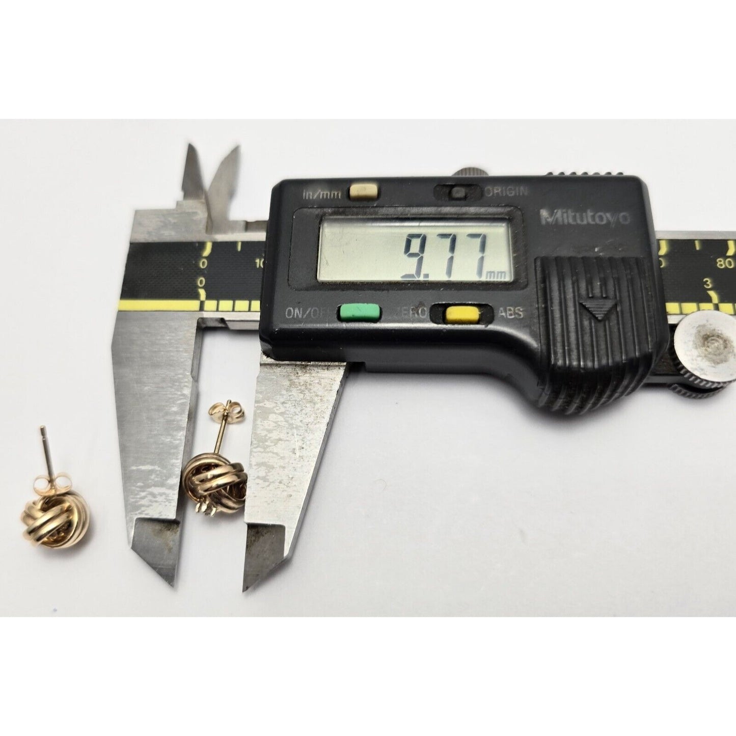 14K Yellow Gold Twist Knot Diamond Stud Earrings