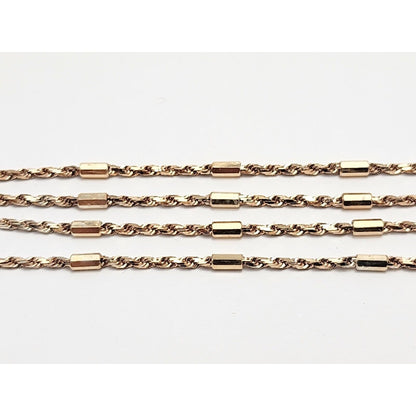 14K Rose Gold Bar & Rope Chain Necklace