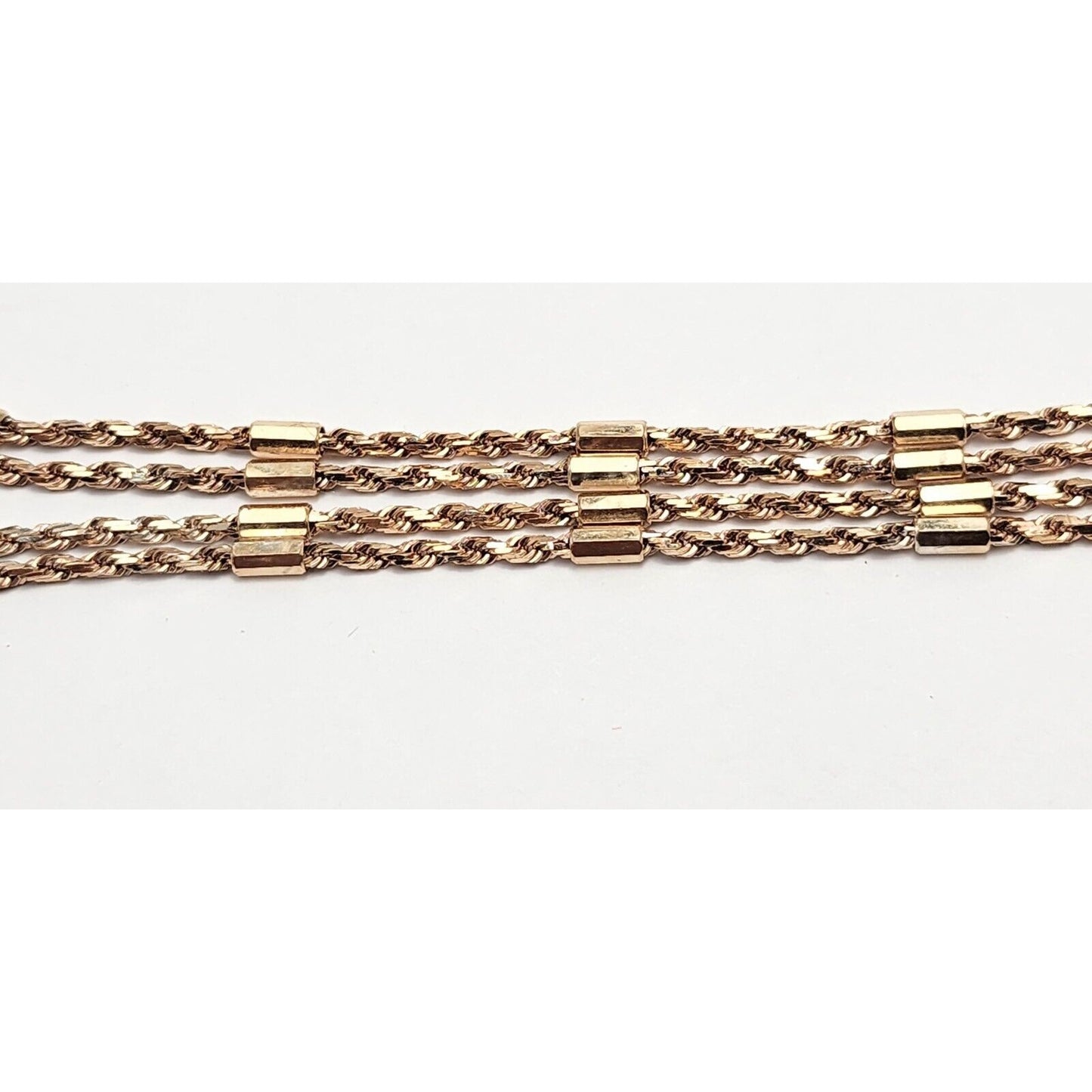 14K Rose Gold Bar & Rope Chain Necklace