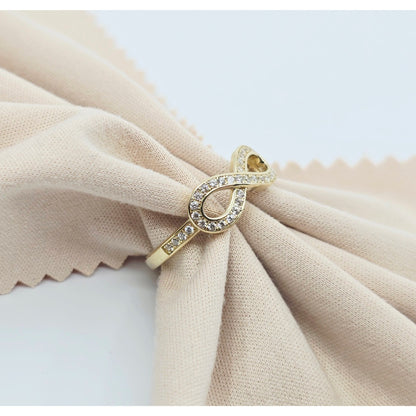 14K Yellow Gold Infinity Symbol CZ Ring
