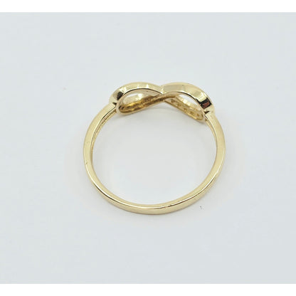 14K Yellow Gold Infinity Symbol CZ Ring