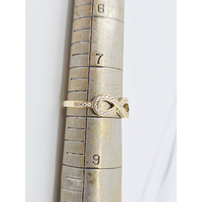 14K Yellow Gold Infinity Symbol CZ Ring