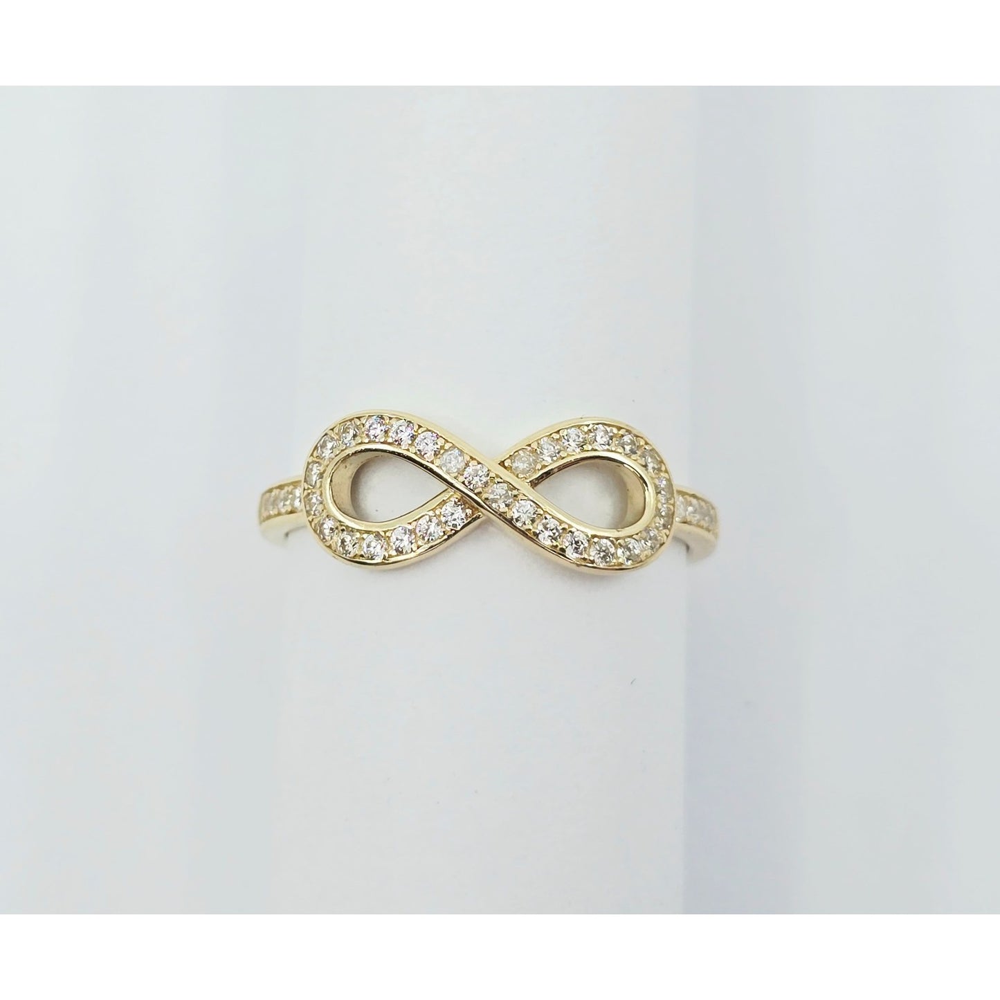 14K Yellow Gold Infinity Symbol CZ Ring