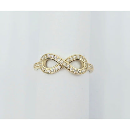 14K Yellow Gold Infinity Symbol CZ Ring