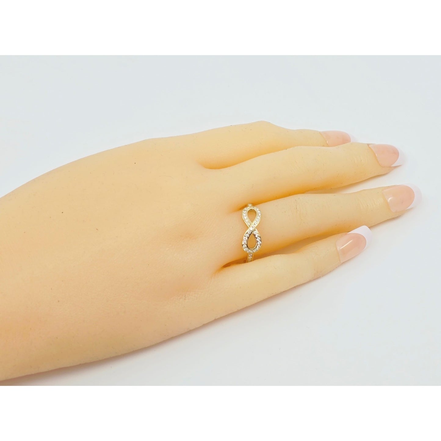 14K Yellow Gold Infinity Symbol CZ Ring