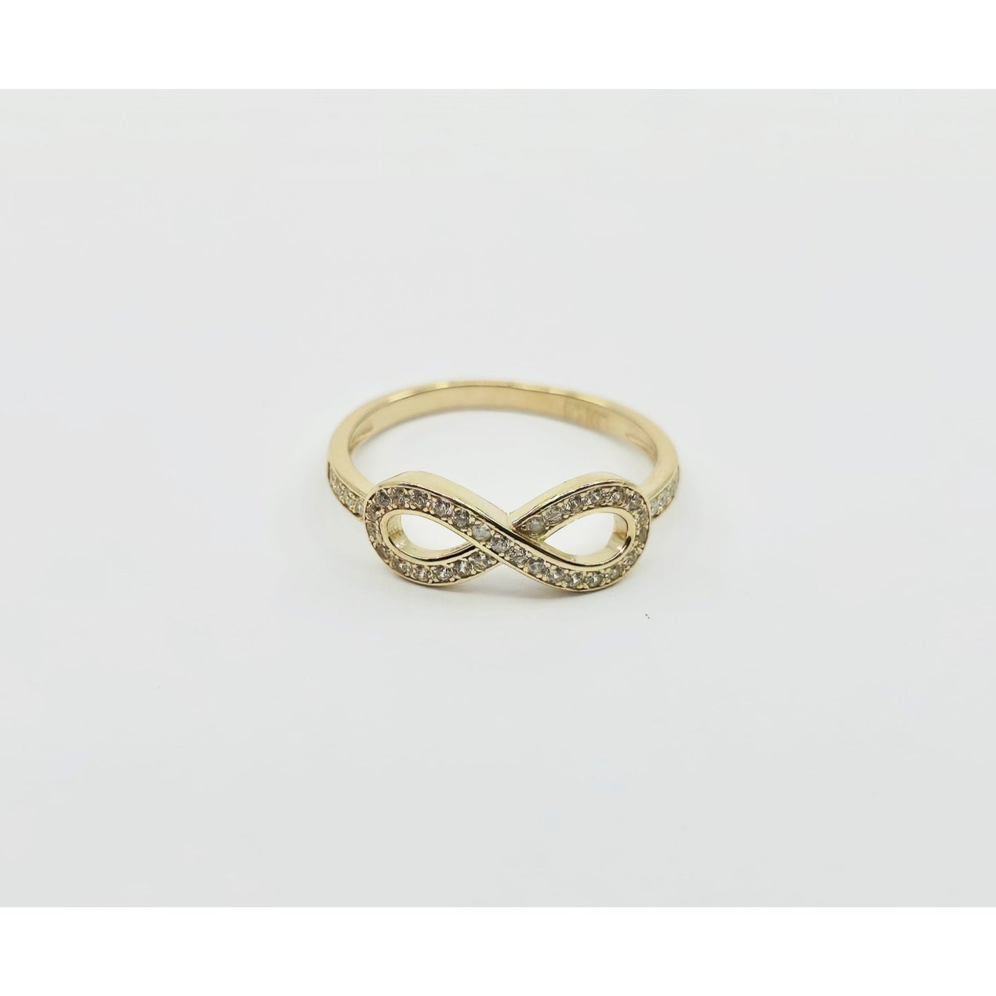 14K Yellow Gold Infinity Symbol CZ Ring
