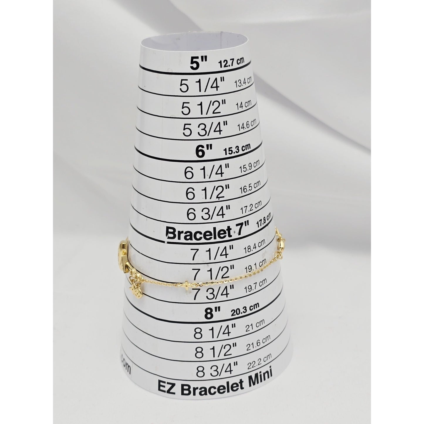 18K Yellow Gold Motion Enamel V Resizable Link Chain Bracelet