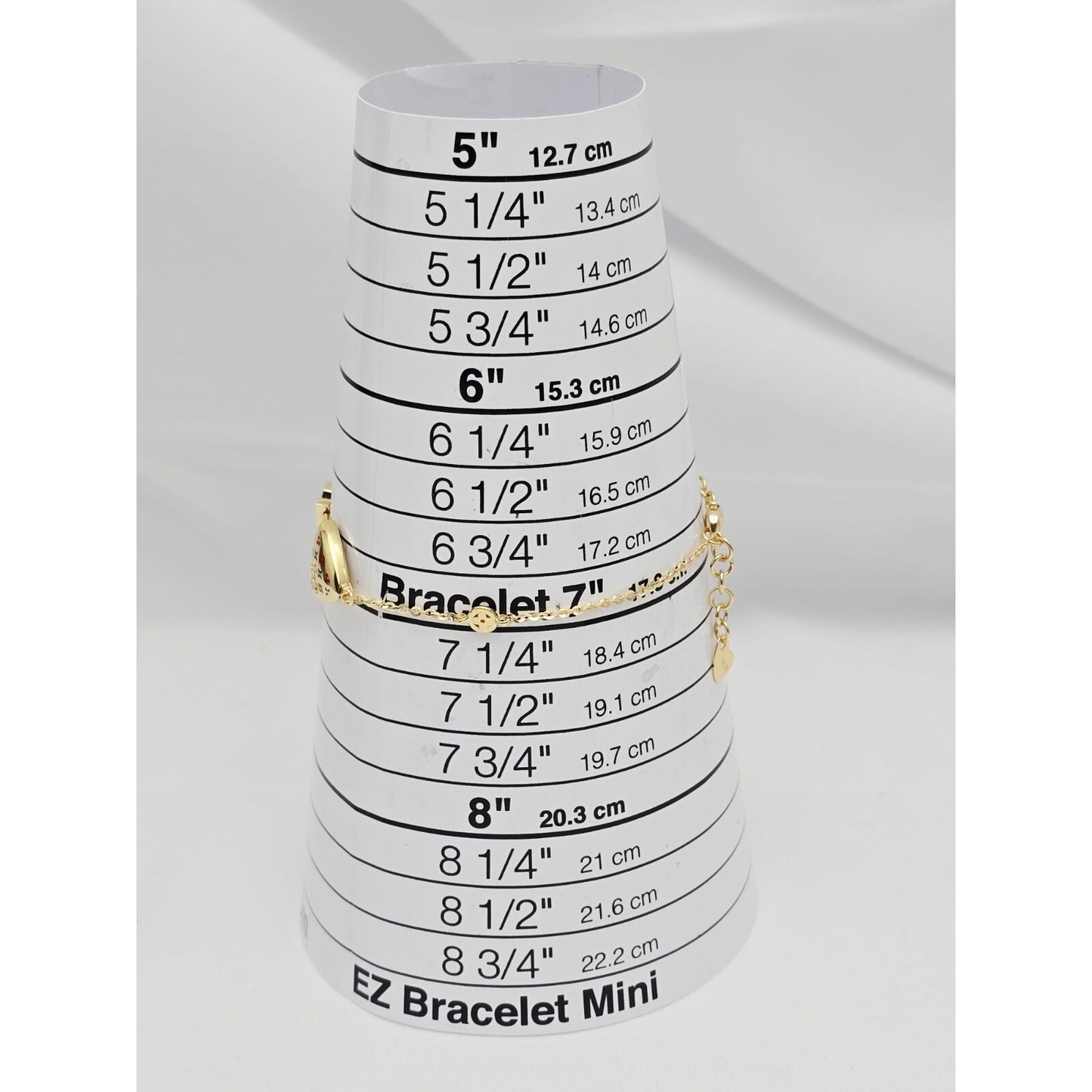 18K Yellow Gold Motion Enamel V Resizable Link Chain Bracelet