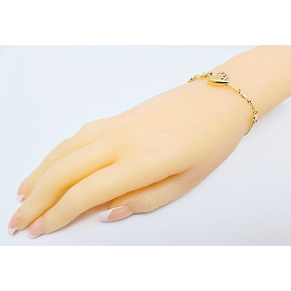 18K Yellow Gold Motion Enamel V Resizable Link Chain Bracelet