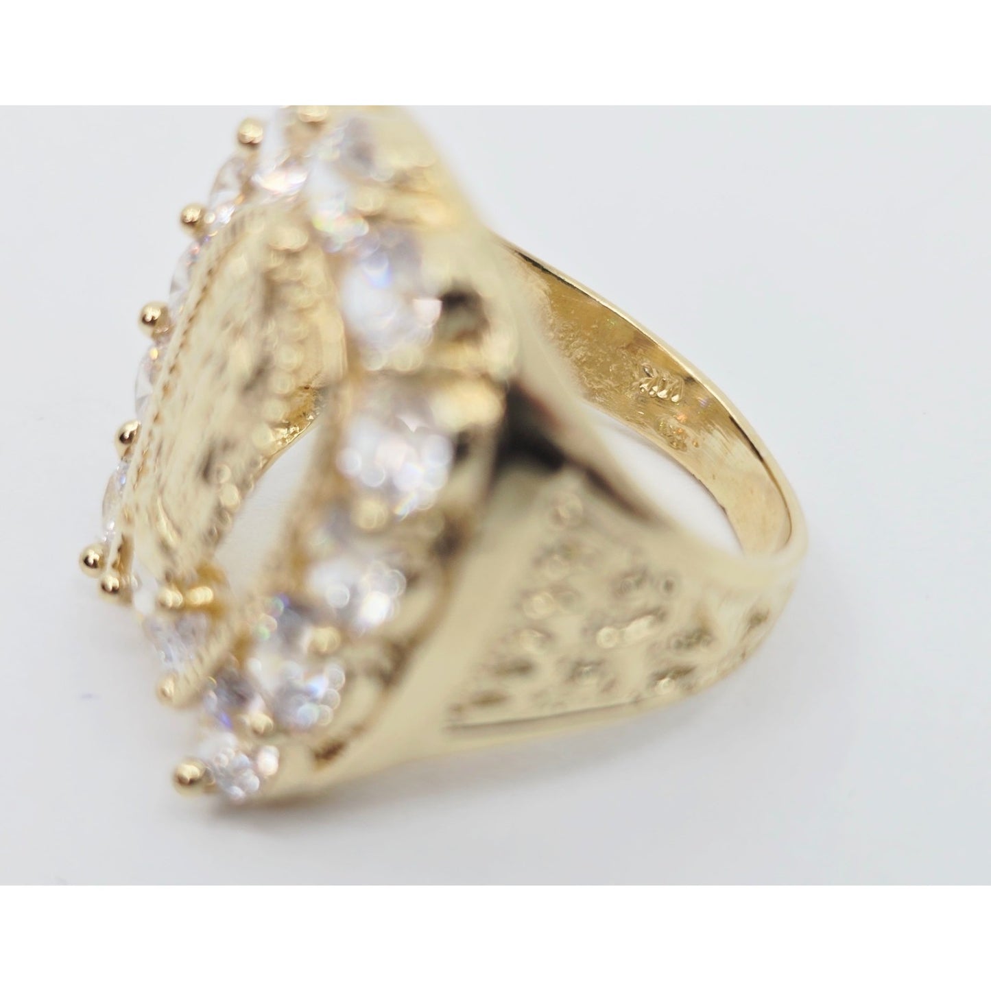 14K Yellow Gold Saint Mary Guadalupe CZ Ring