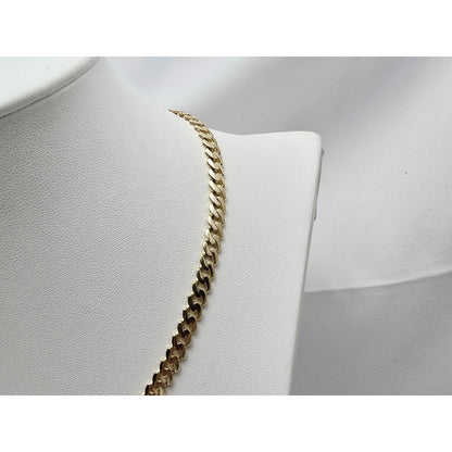 14K Yellow Gold Initial "CD" Choker Cuban Link Chain Necklace Italy