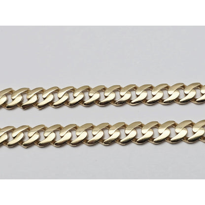 14K Yellow Gold Initial "CD" Choker Cuban Link Chain Necklace Italy